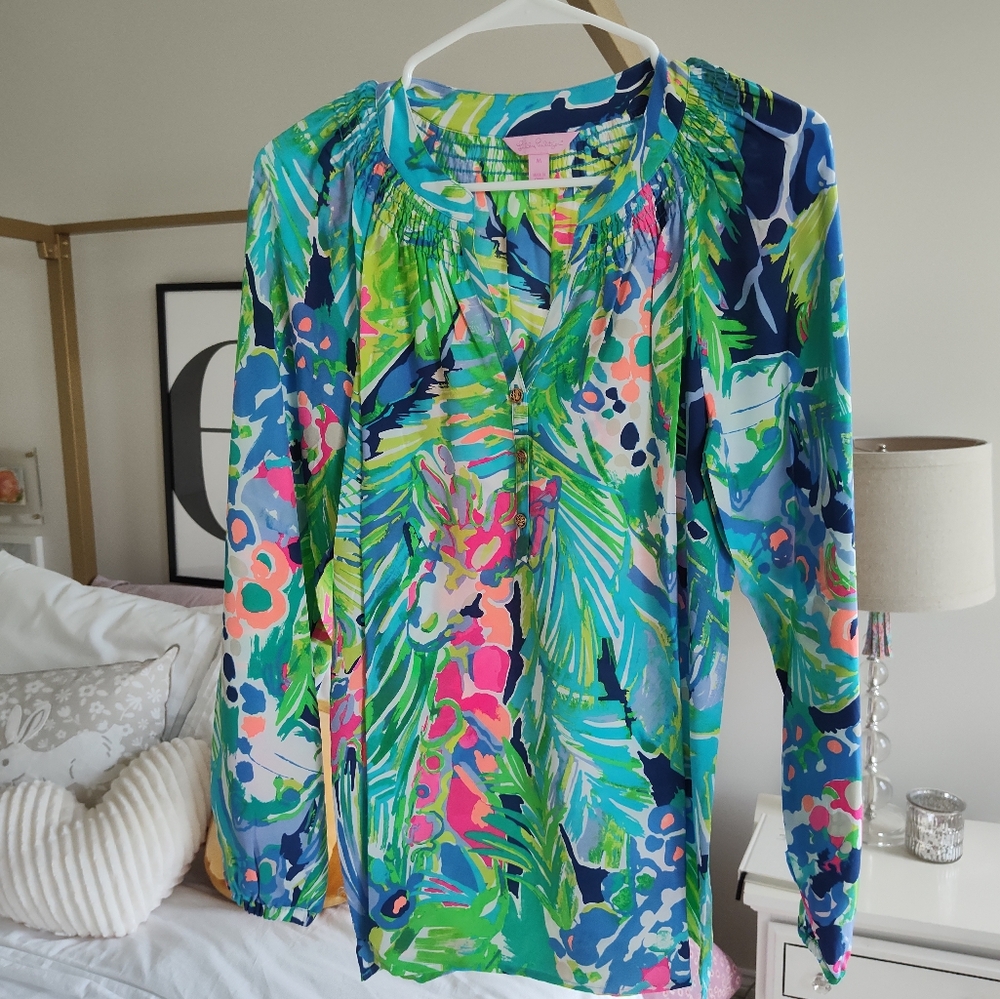 Lilly Pulitzer Elsa top size M multi purrrfect